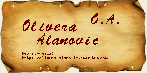 Olivera Alanović vizit kartica